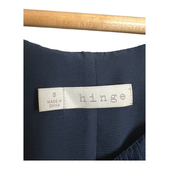 Hinge Silk Shirt Blue Blouse Top S Small Fairy boho - Picture 3 of 5